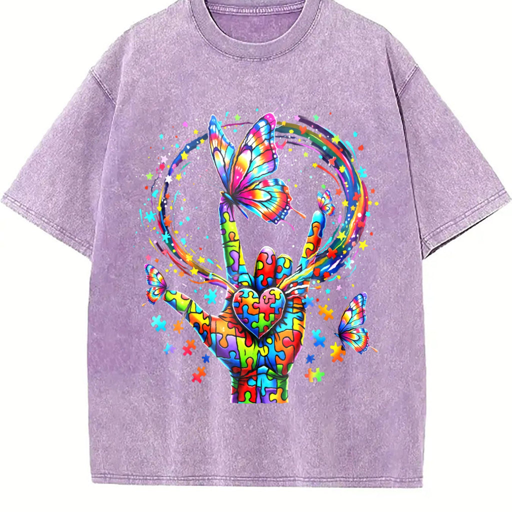 The Explorer & Grunge Vibes: Rainbow Hand Rock On Vintage product image 6