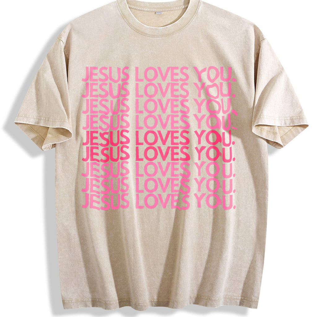 Jesus Loves You Pink Christian Faith Religious Quote product image 1
