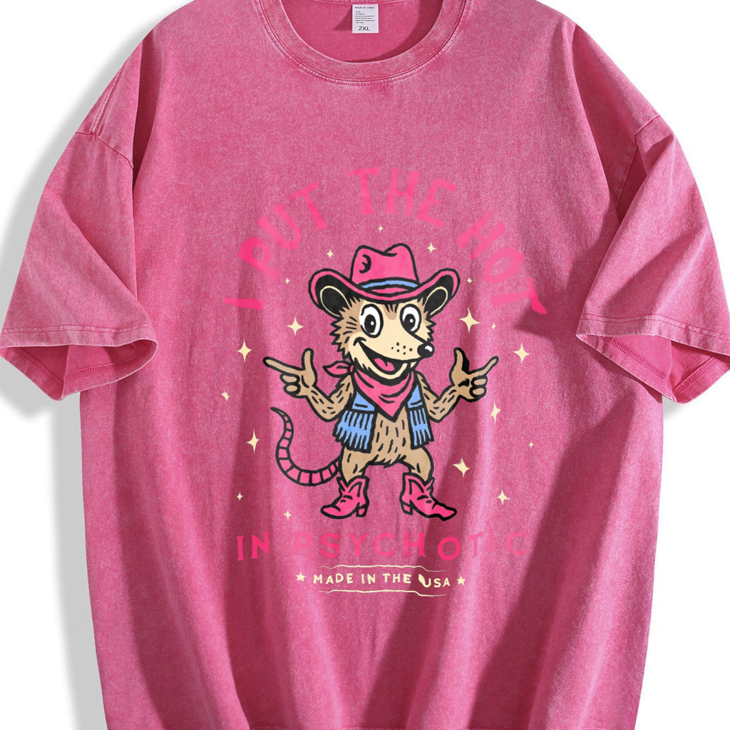 I Put The Hot In Psychotic Funny Cowboy Opossum Vintage product image 7