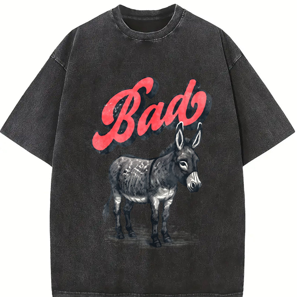 Funny Bad Ass Donkey 90s Vintage Washed T-Shirt product image 2