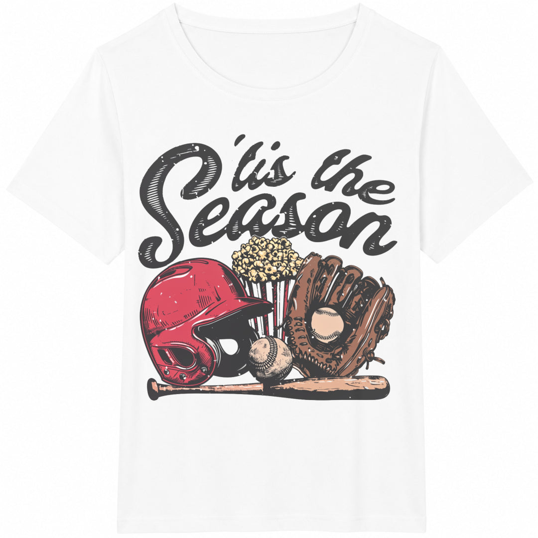 Tis the Season Football and Baseball Cotton T-Shirt product image 2
