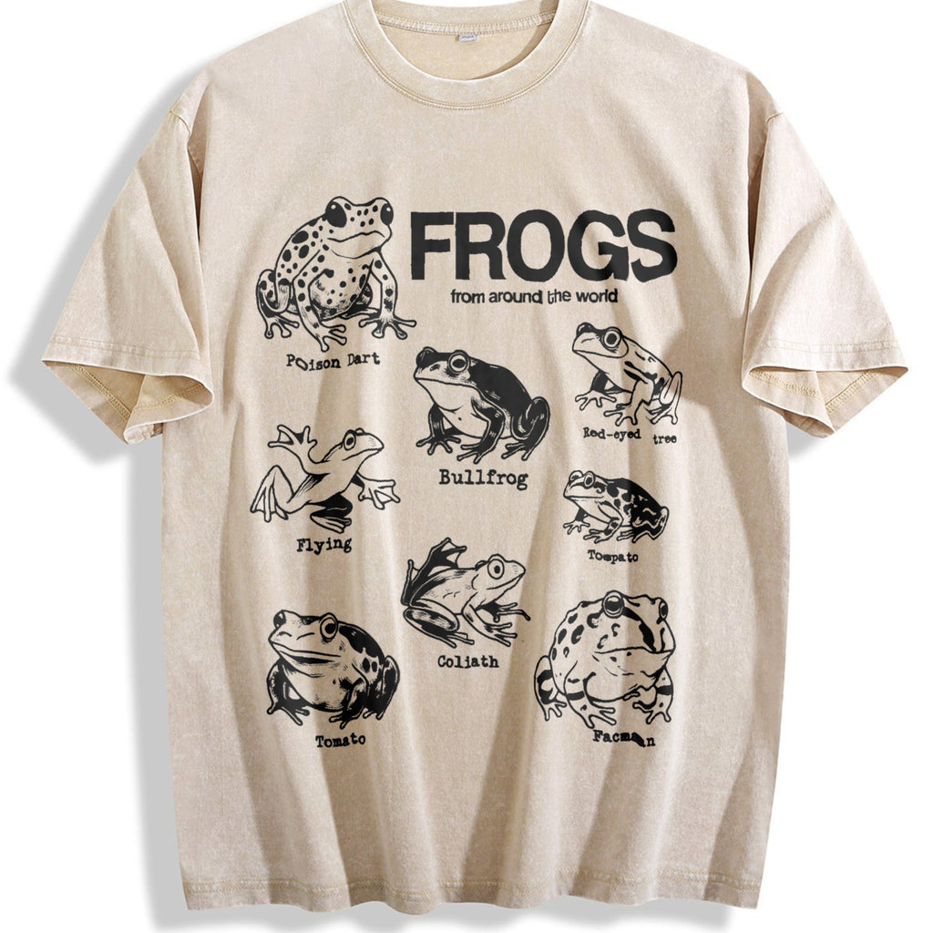 Frogs Around The World Vintage Washed T-Shirt product image 1