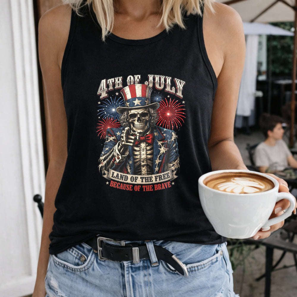 4th Of July Skeleton Women's Tank Top