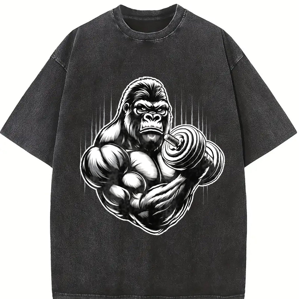 Gorilla Muscle Dumbbell Vintage Washed T-Shirt product image 2