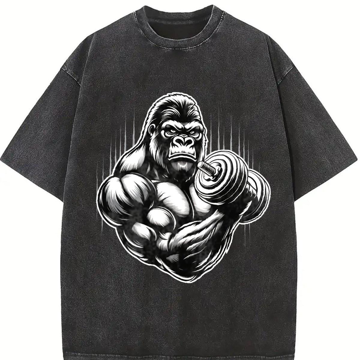 Gorilla Muscle Dumbbell Vintage Washed T-Shirt product image 2