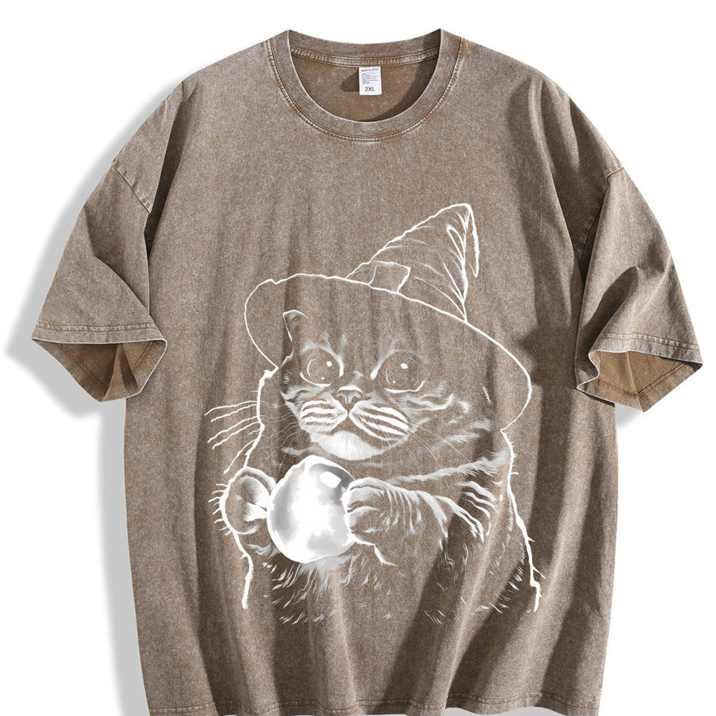 Witch Cat Vintage Washed T-Shirt product image 3