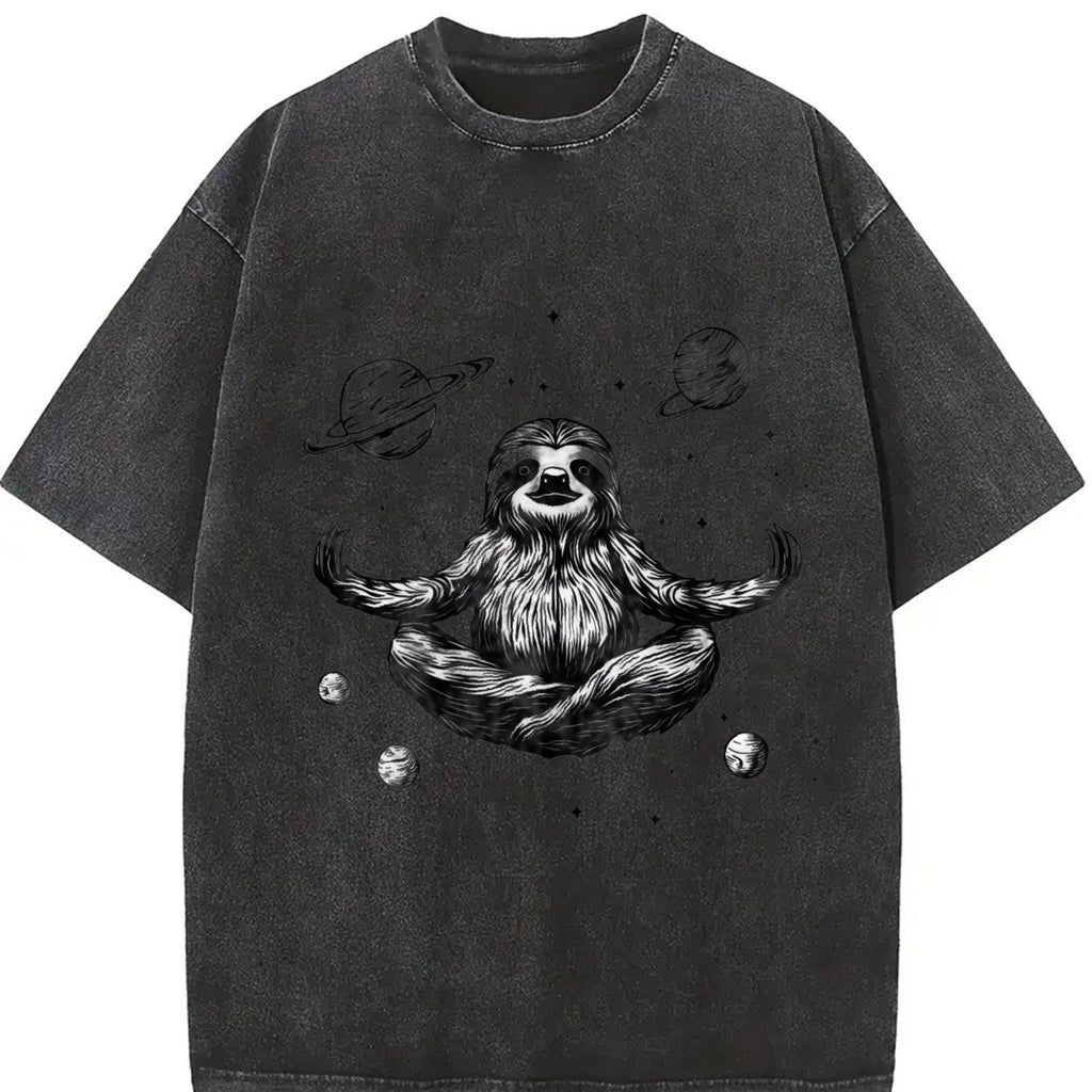 Funny Sloth In A Zen Meditation Vintage Washed T-Shirt product image 2