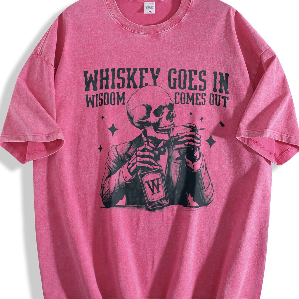 Skull And Whiskey 90s Vintage Washed T-Shirt product image 7