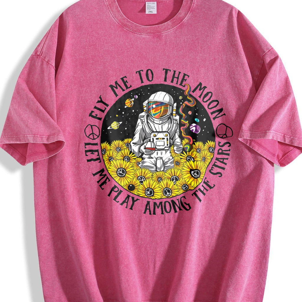 Fly Me To The Moon Let Me Play Among Stars Vintage Washed product image 7