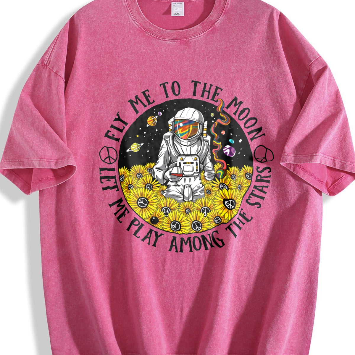 Fly Me To The Moon Let Me Play Among Stars Vintage Washed product image 7