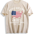 Patriotic Happy Birthday America Vintage Washed T-Shirt product image 1