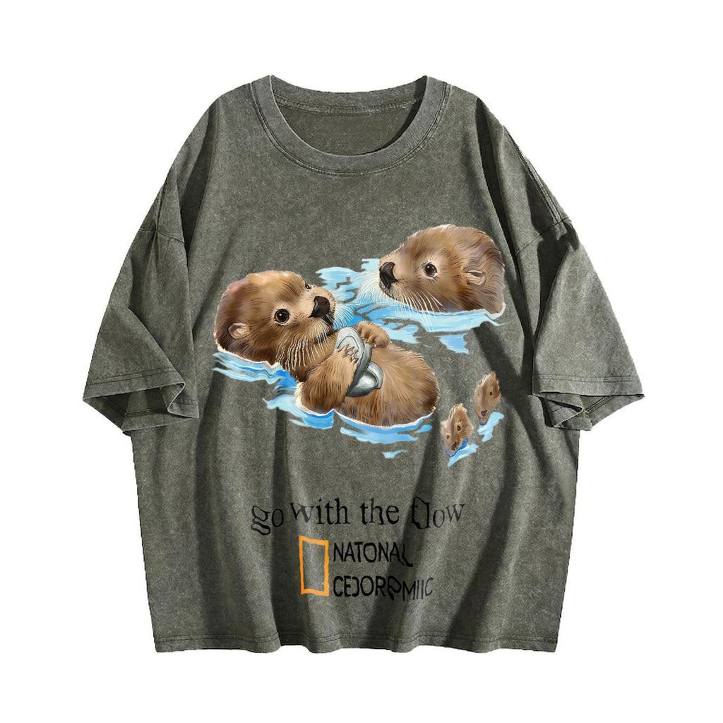 Otter Go With The Flow Vintage Washed T-Shirt product image 4