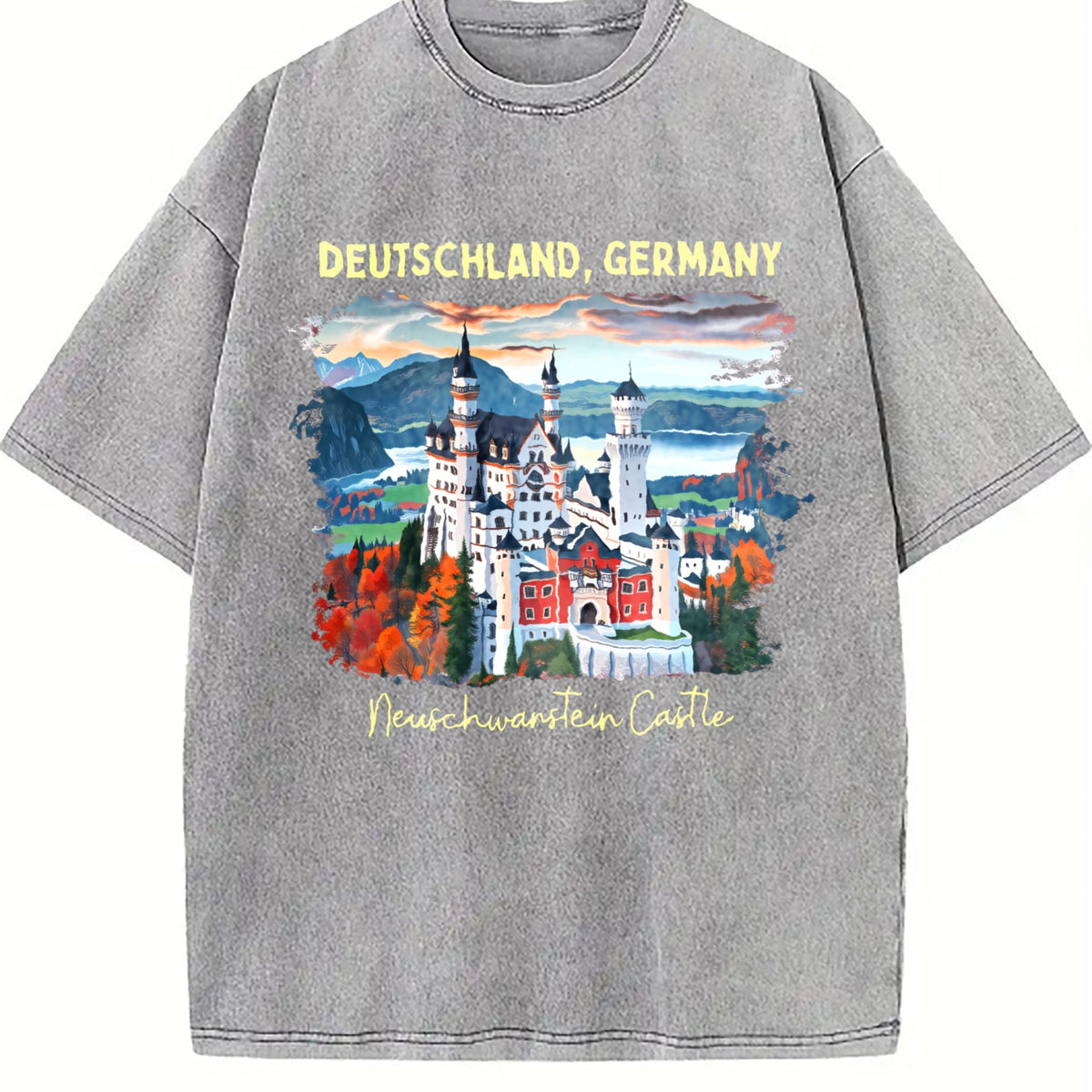Germany Neuschwanstein Castle Vintage Washed T-Shirt product image 5