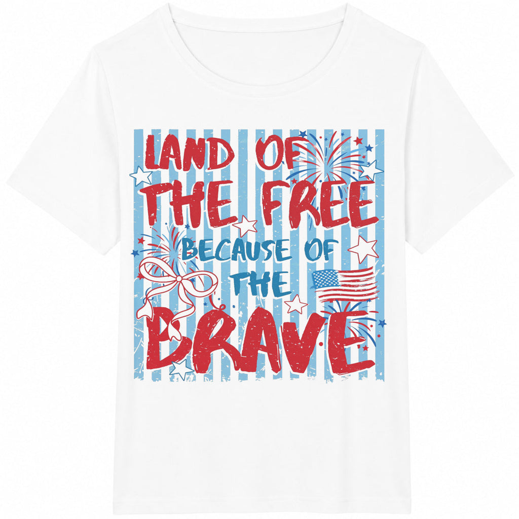 Land Of The Free Because Of Brave Cotton T-Shirt product image 2