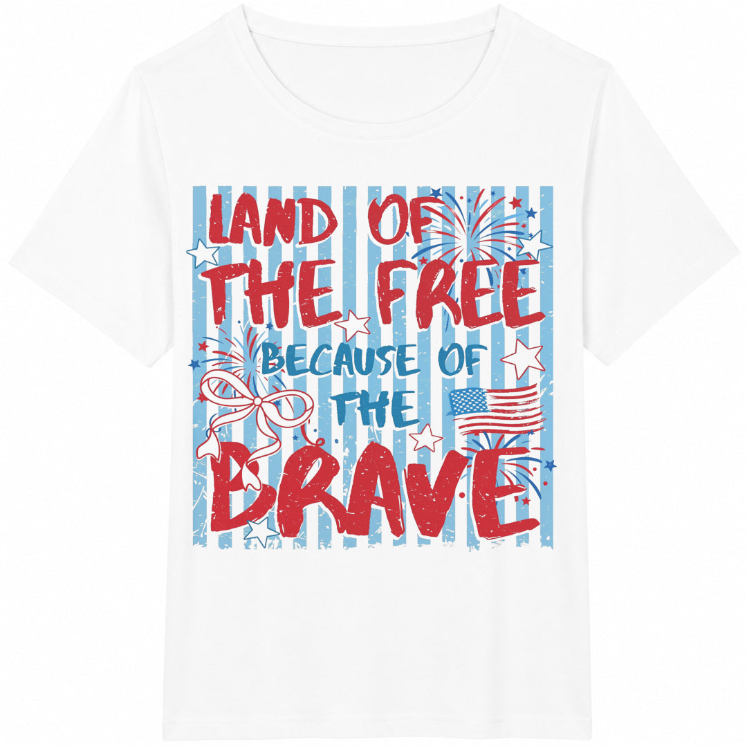 Land Of The Free Because Of Brave Cotton T-Shirt product image 2