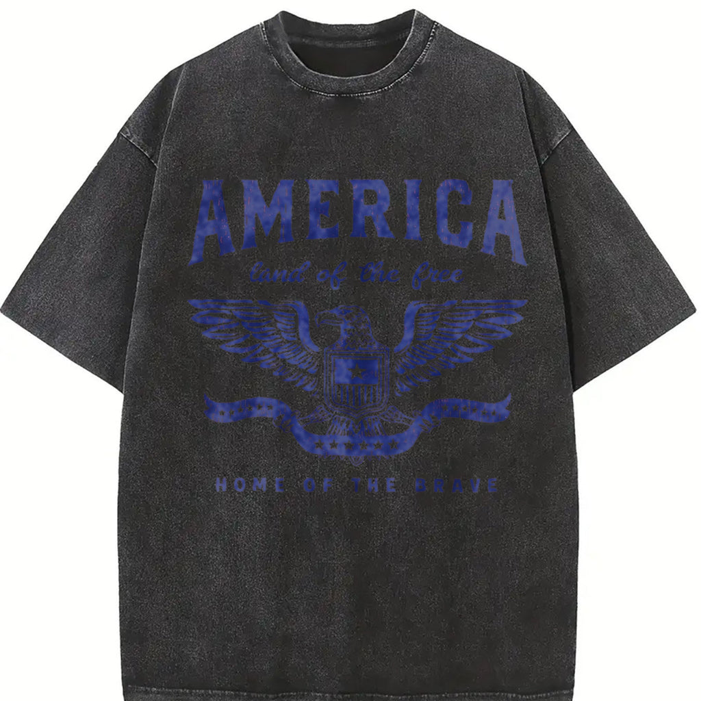 Funny America Land Of The Free Home Of Brave Vintage Washed product image 2