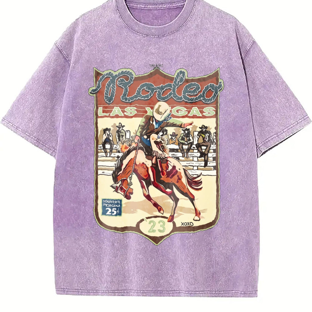 Las Vegas Rodeo Cowboy Vintage Washed T-Shirt product image 6