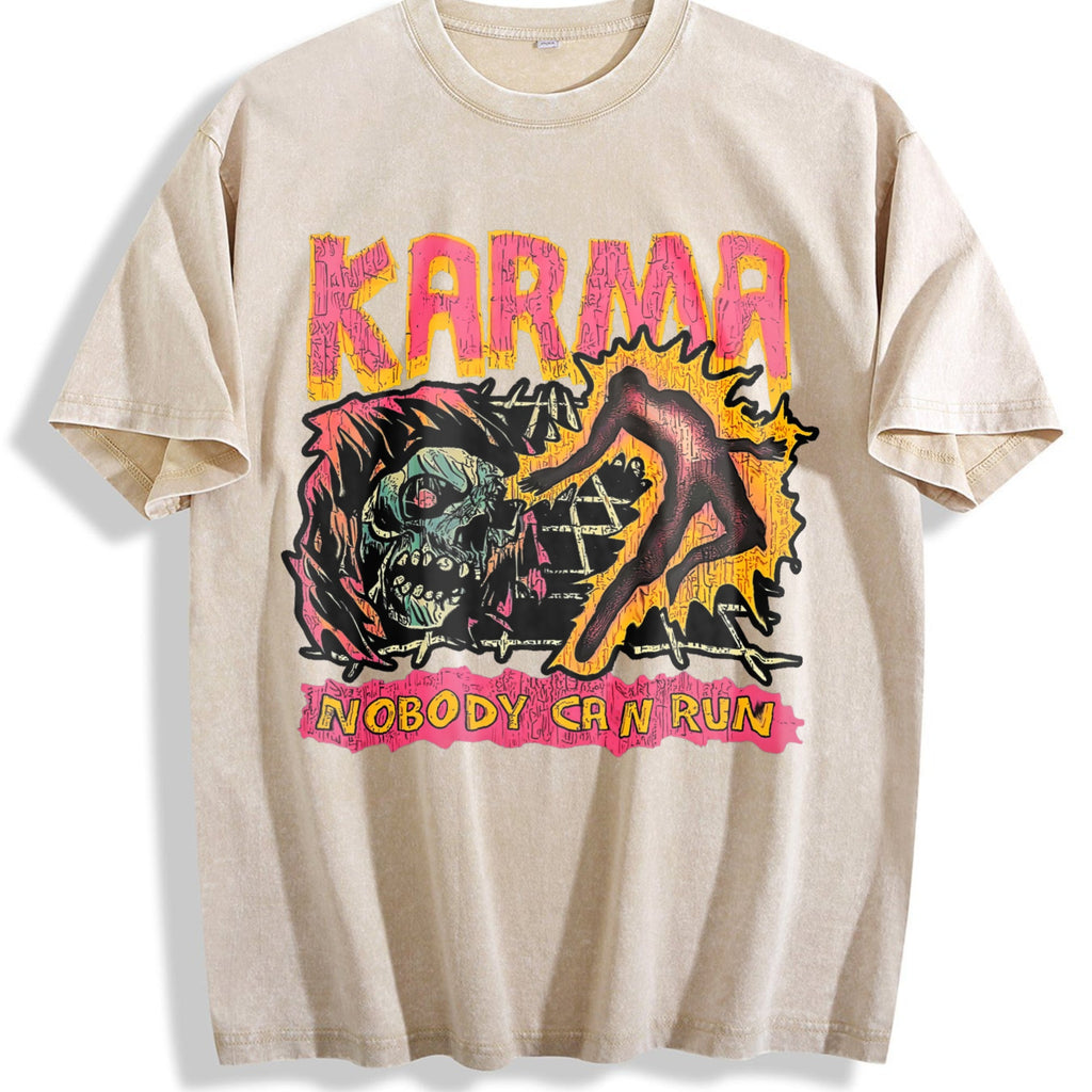 Dark Punk Peripheral High Size Summer Vintage Washed T-Shirt product image 1