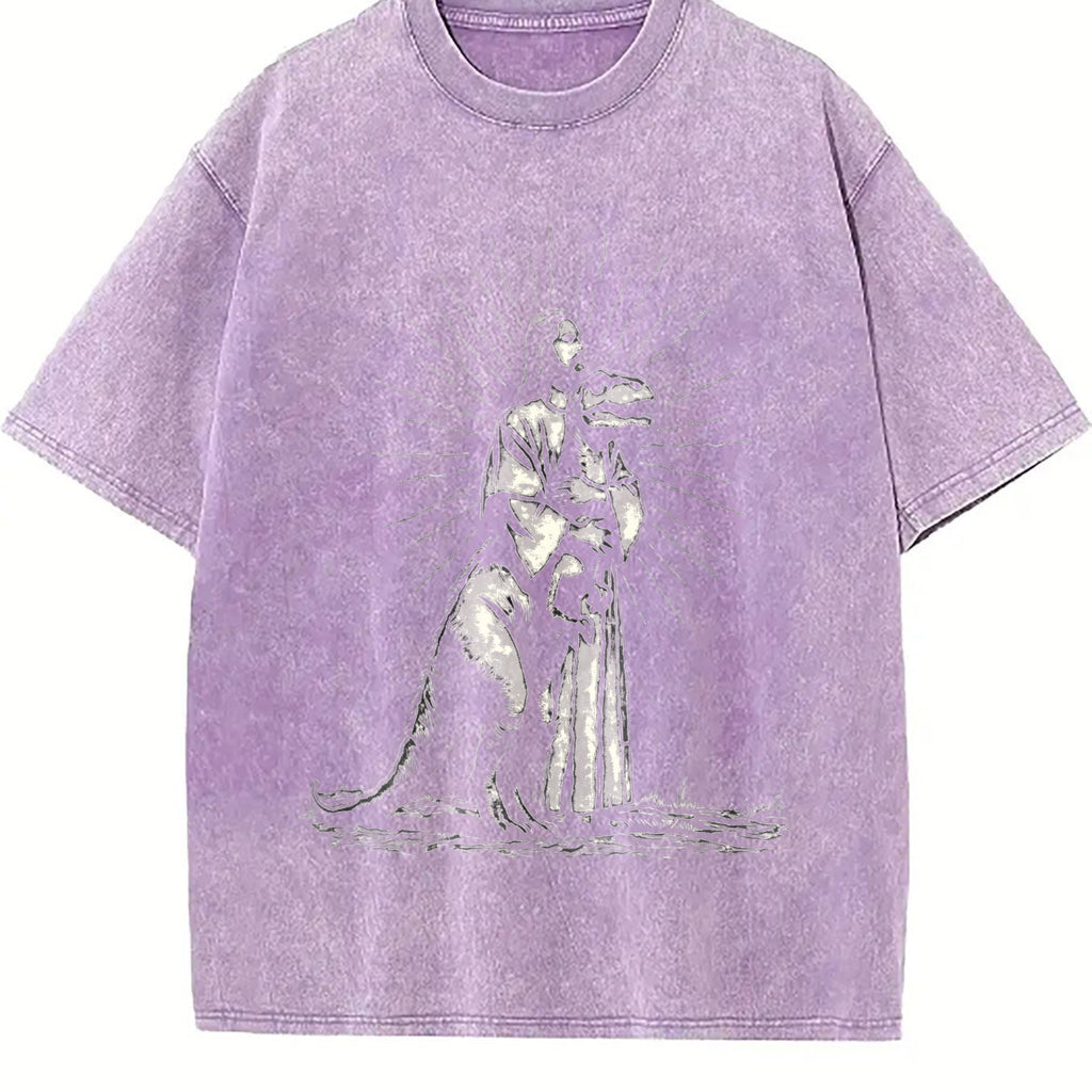 Jesus Holding Dinosaur Funny Religious Vintage Washed product image 6