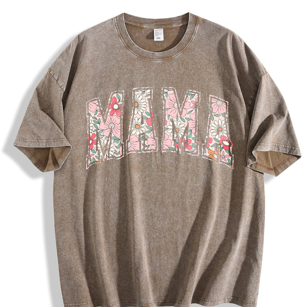 Boho Floral Mama Vintage Washed T-Shirt product image 3