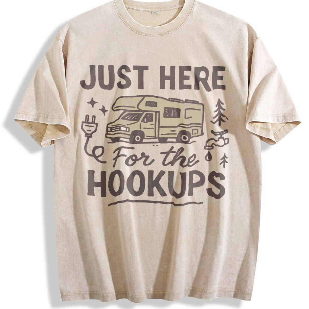 Just Here For The Hookups Rv Vintage Washed T-Shirt product image 1