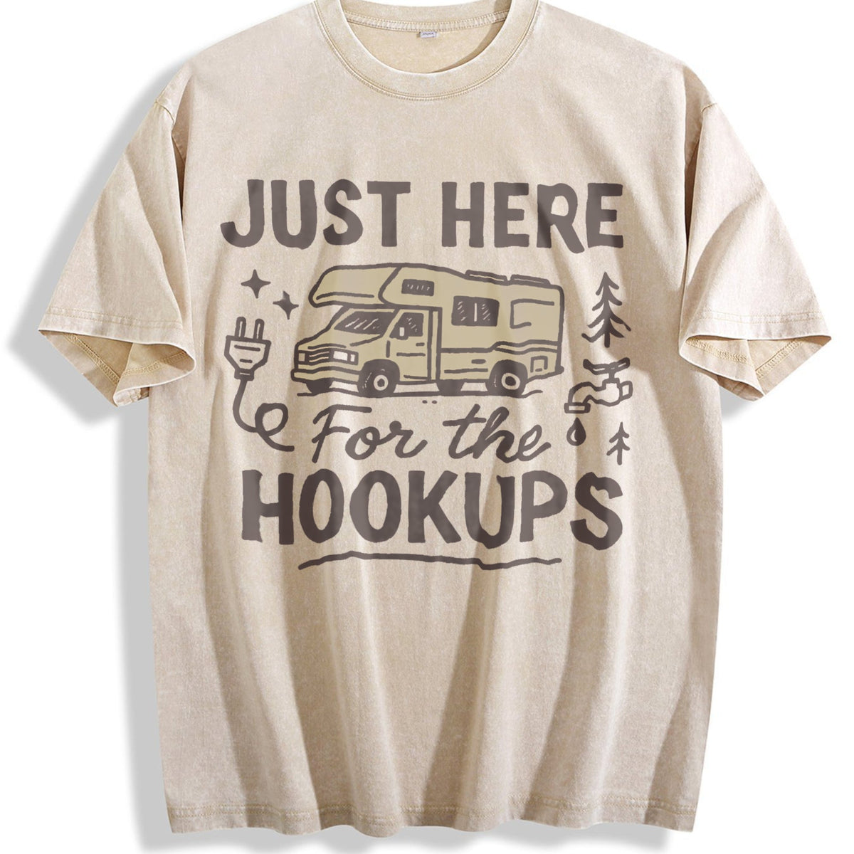 Just Here For The Hookups Rv Vintage Washed T-Shirt product image 1