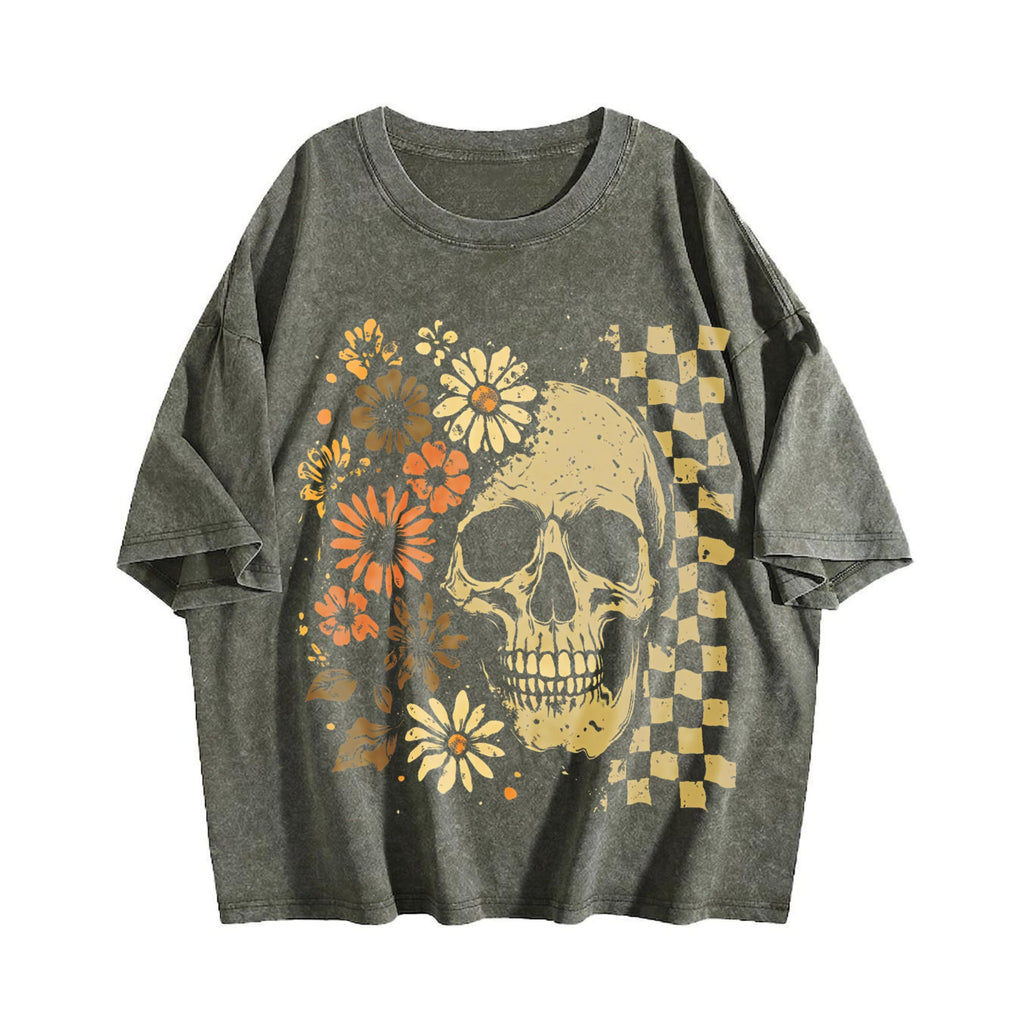 Boho Skull Vintage Washed T-Shirt product image 4