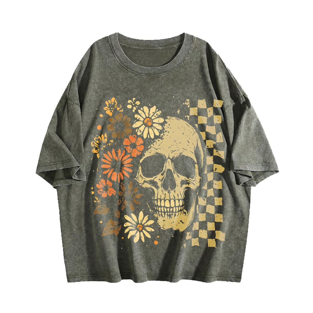 Boho Skull Vintage Washed T-Shirt product image 4