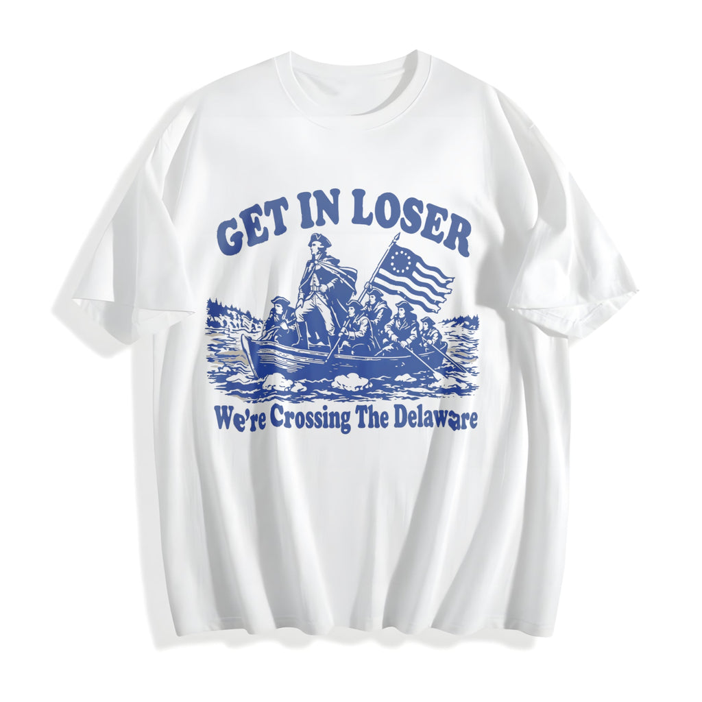 Get In Loser We're Crossing The Delaware Cotton T-Shirt product image 2