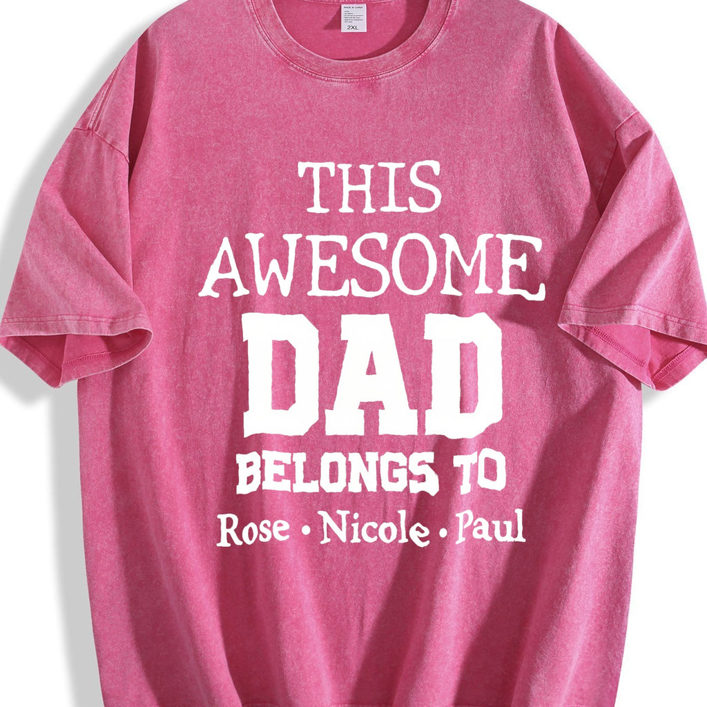 This Awesome Dad Belongs To Vintage Washed T-Shirt product image 7