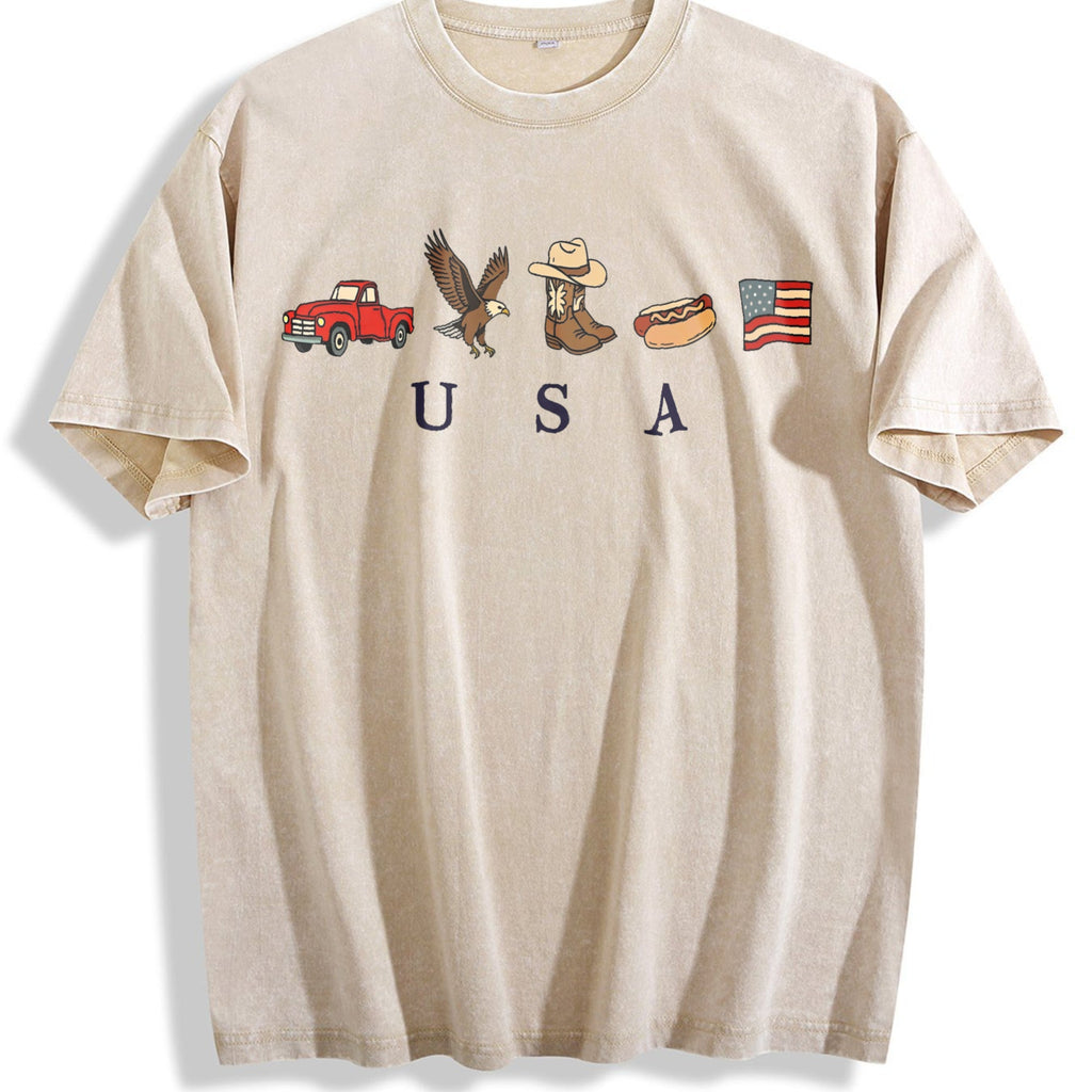 Classic USA Truck Eagle Cowboy Boot Hot Dog Vintage Washed product image 1