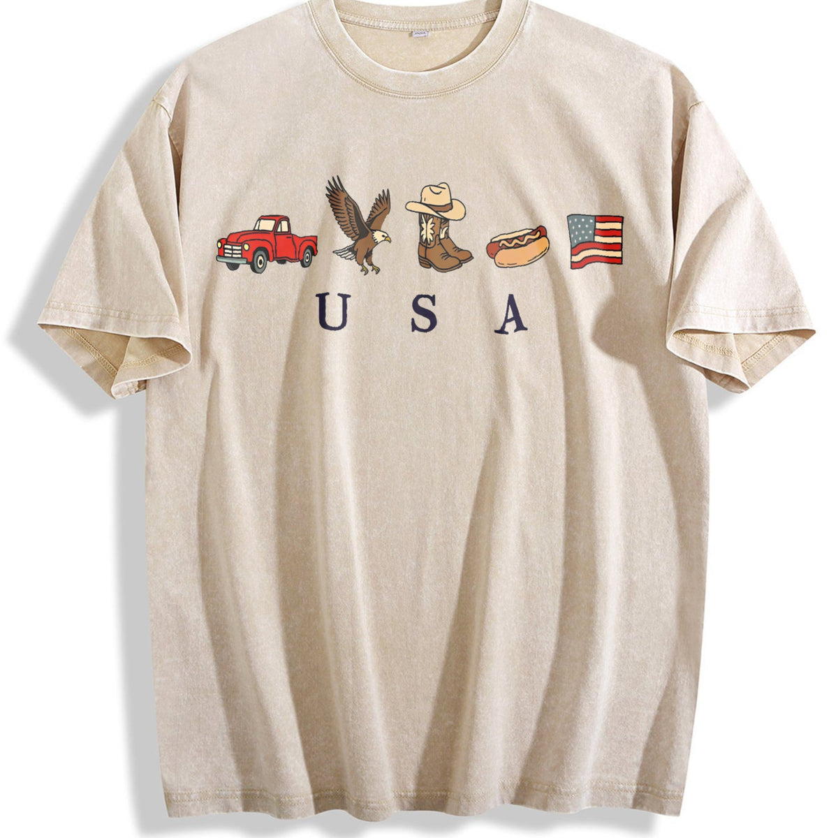 Classic USA Truck Eagle Cowboy Boot Hot Dog Vintage Washed product image 1