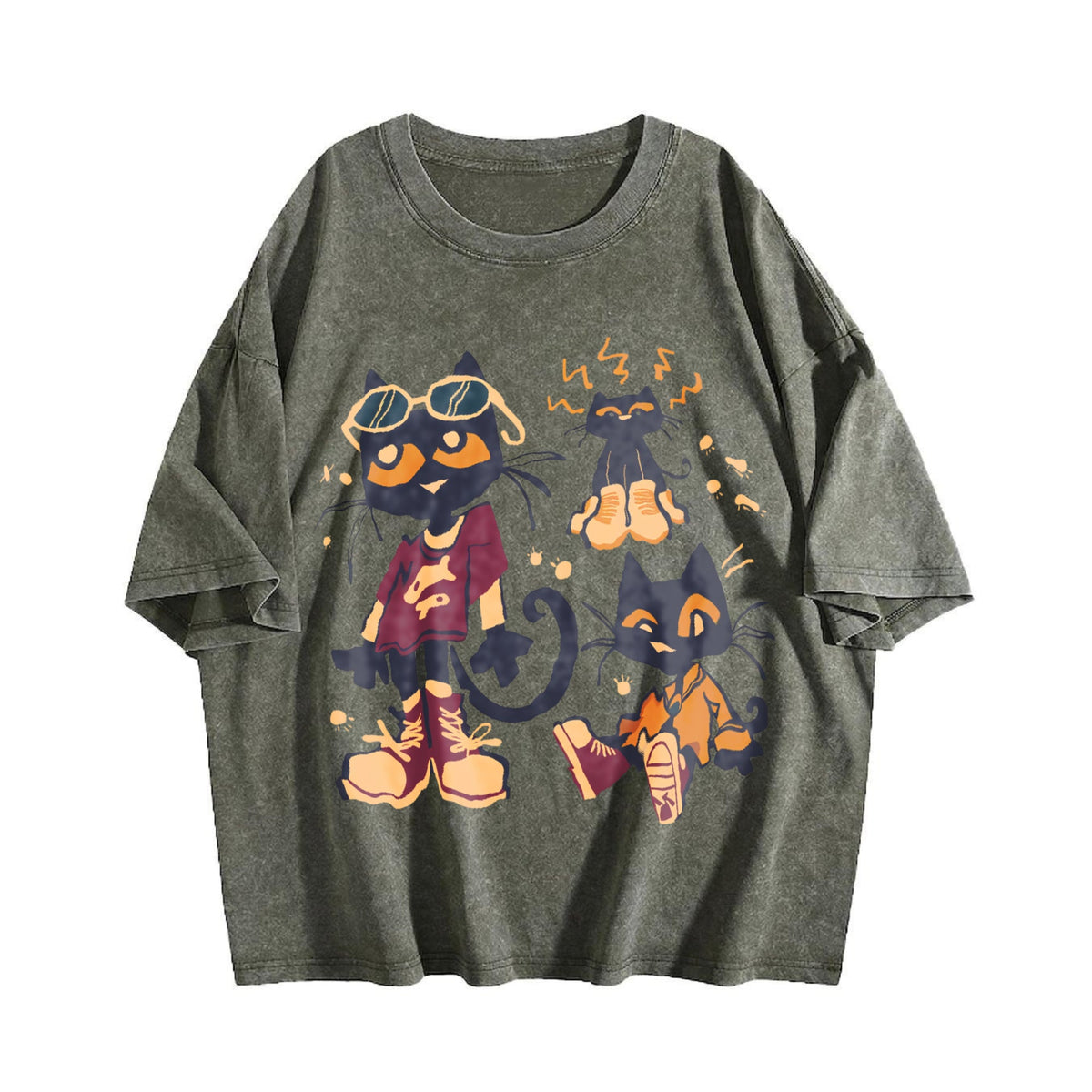 Pete The Cat Cartoon Funny - - S-5xl - & Vintage Washed product image 4