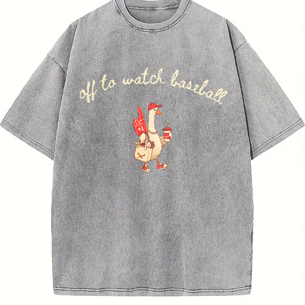 Off to Watch Baseball Goose Vintage Washed T-Shirt product image 5