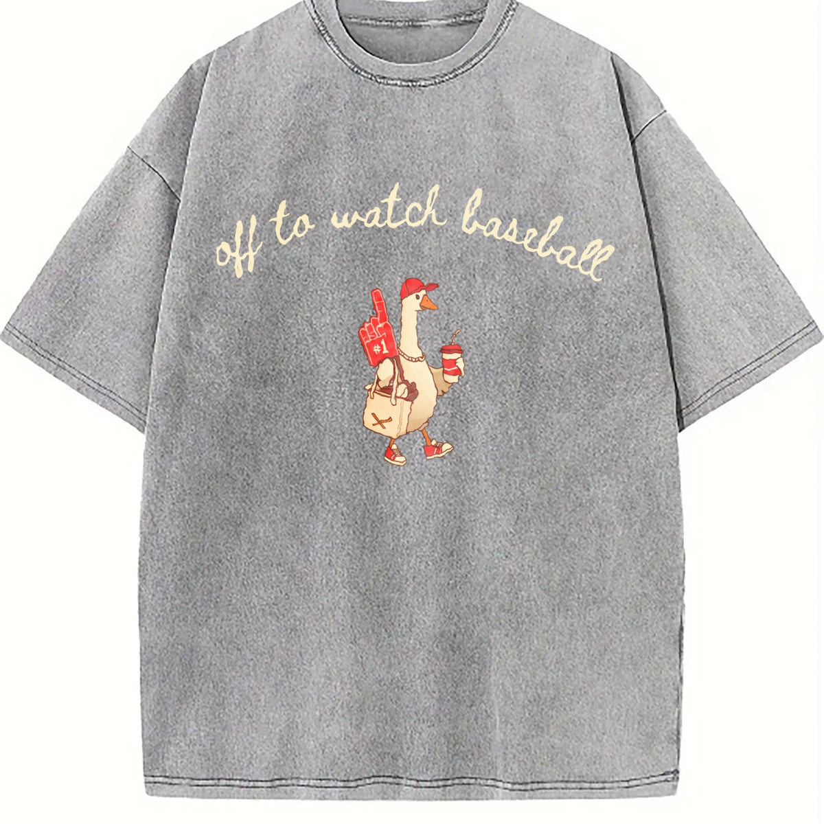 Off to Watch Baseball Goose Vintage Washed T-Shirt product image 5