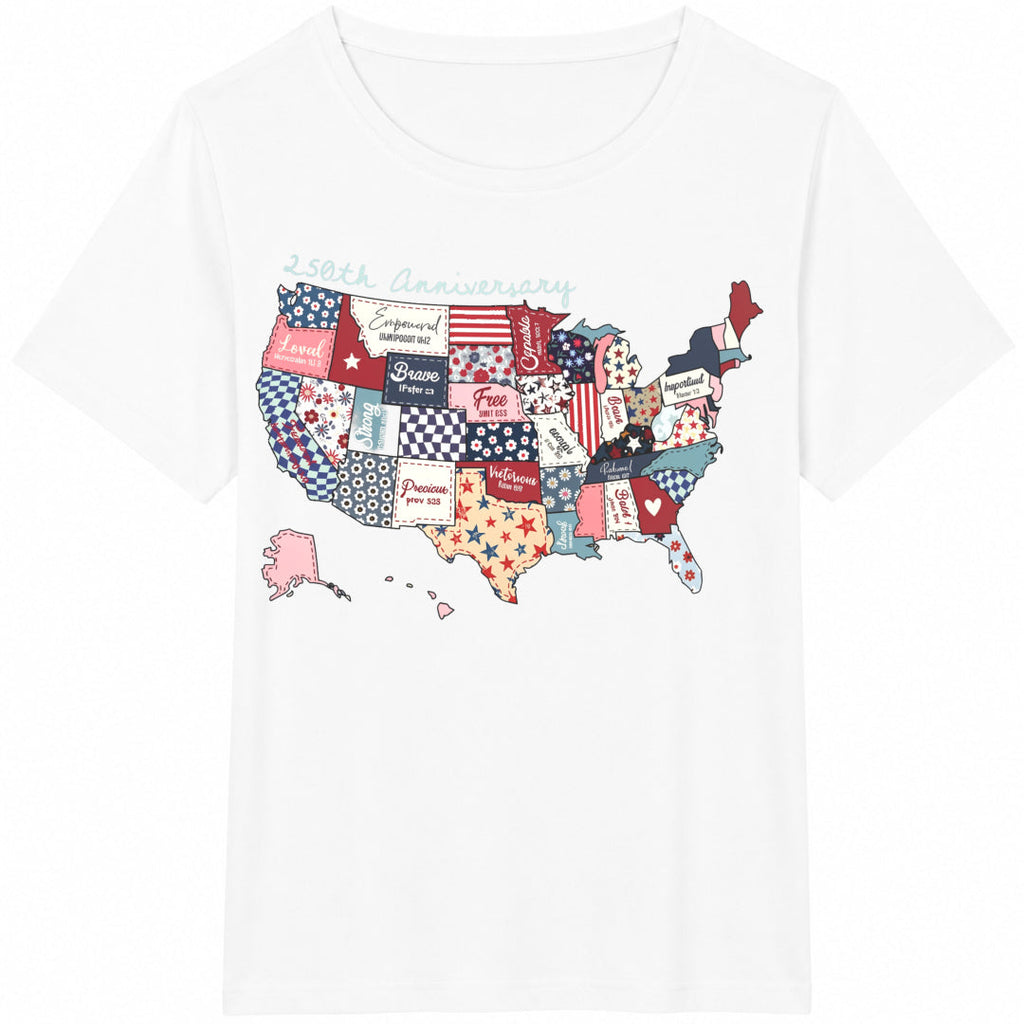 Preppy USA Map Cotton T-Shirt product image 2