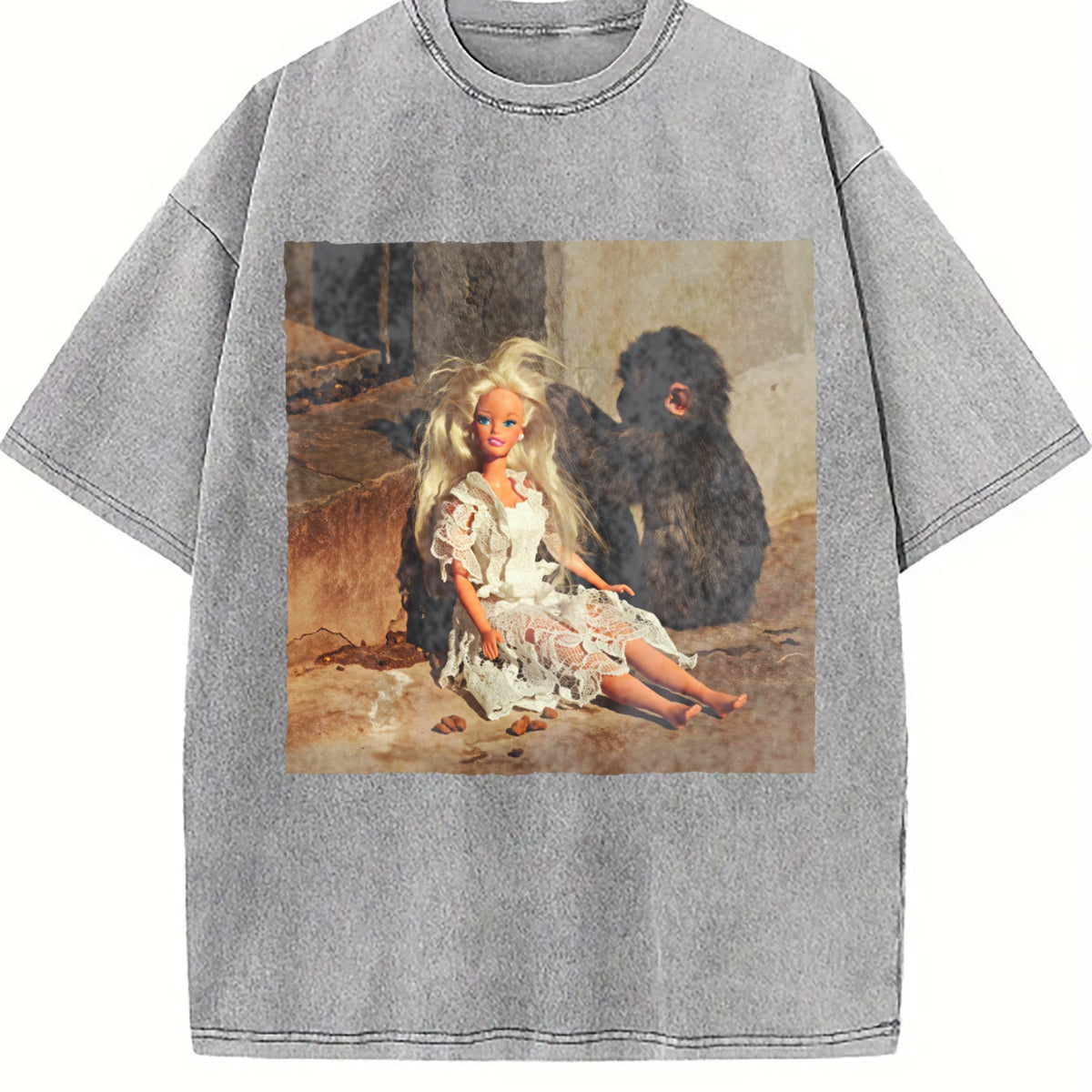 Doll Sitting by a Fireplace Vintage Washed T-Shirt product image 5
