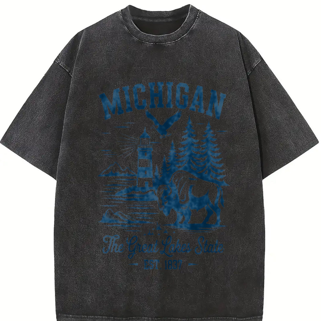 Michigan The Great Lakes State Vintage Washed T-Shirt product image 2