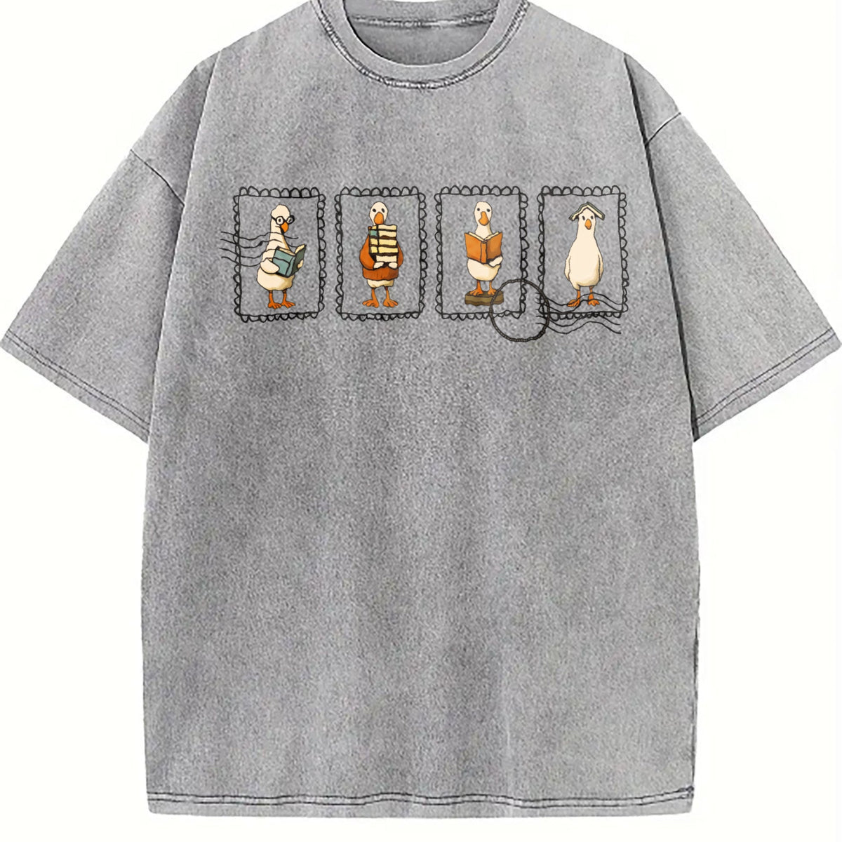 Quirky Goose Postage Stamps Vintage Washed T-Shirt product image 5