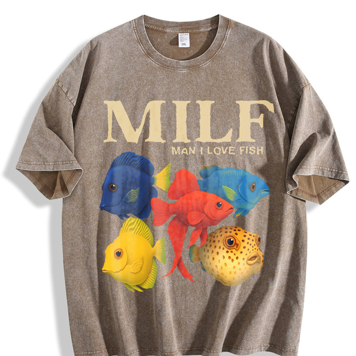 Funny Fish : Man I Love Vintage Washed T-Shirt product image 3