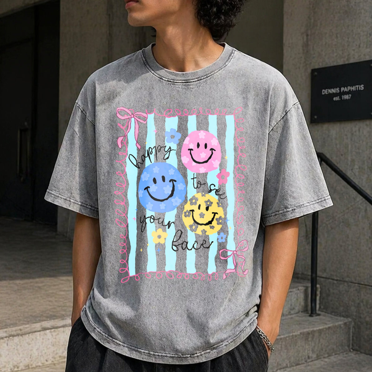 Happy To See Your Face Vintage Washed T-Shirt product image 5