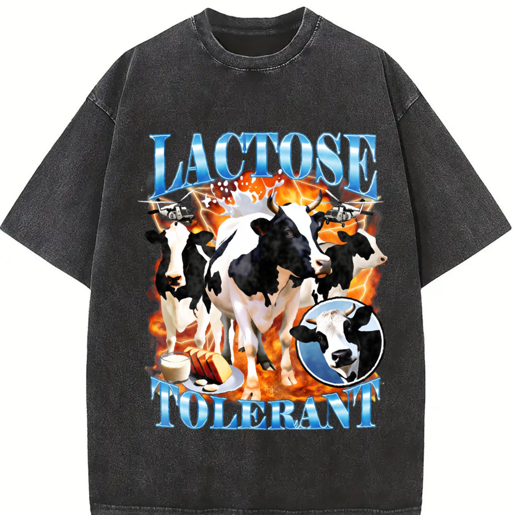 Lactose Tolerant Bootleg Vintage Washed T-Shirt product image 2