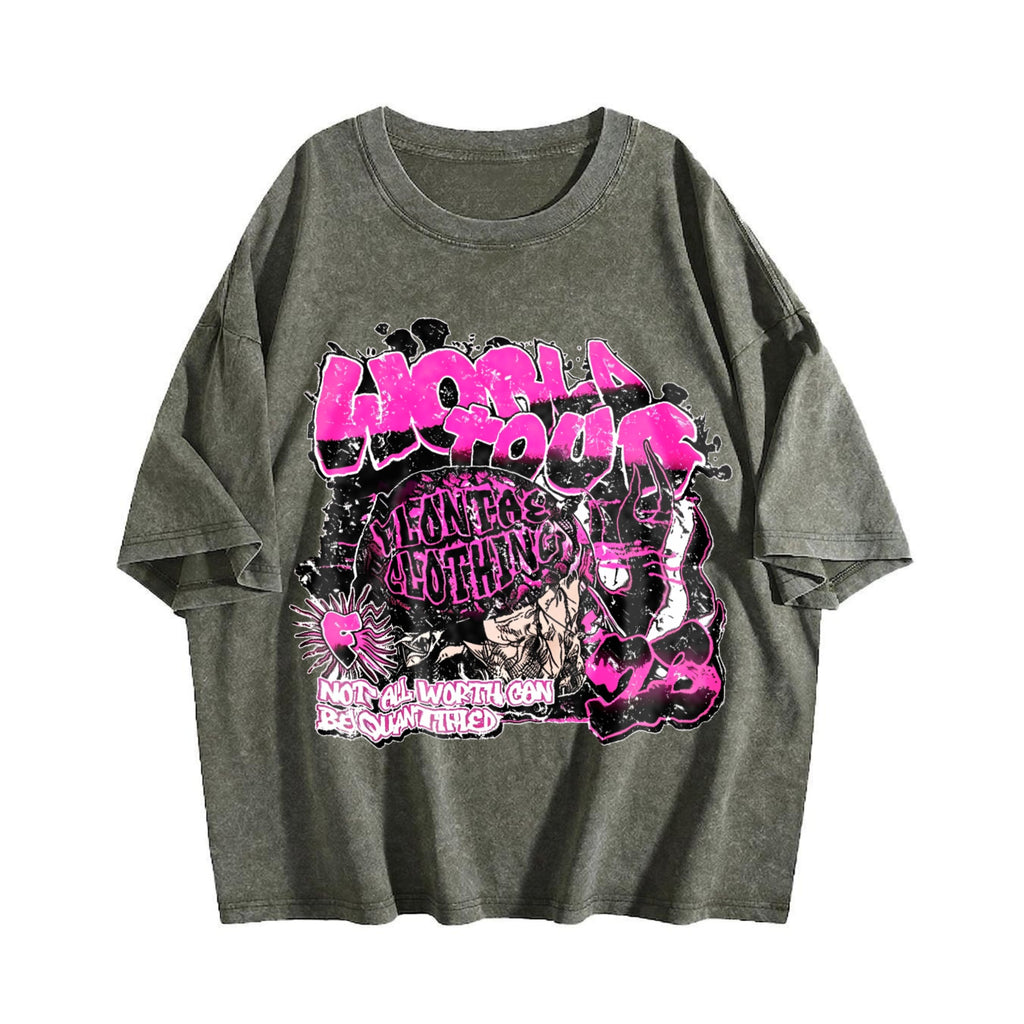 Pink Graffiti World Tour Rock Muscle Vintage Washed T-Shirt product image 4