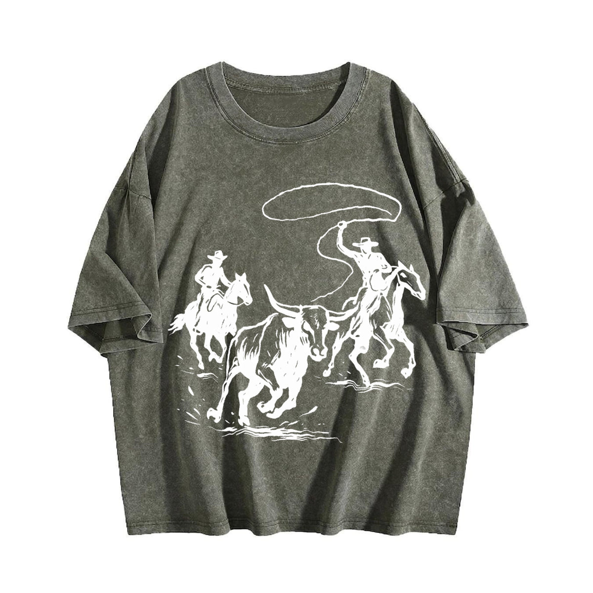 Cowboys Roping Bull Vintage Washed T-Shirt product image 4