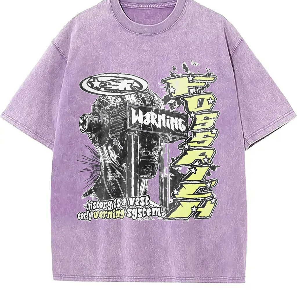 Warning Cybernetic Head Vintage Washed T-Shirt product image 6