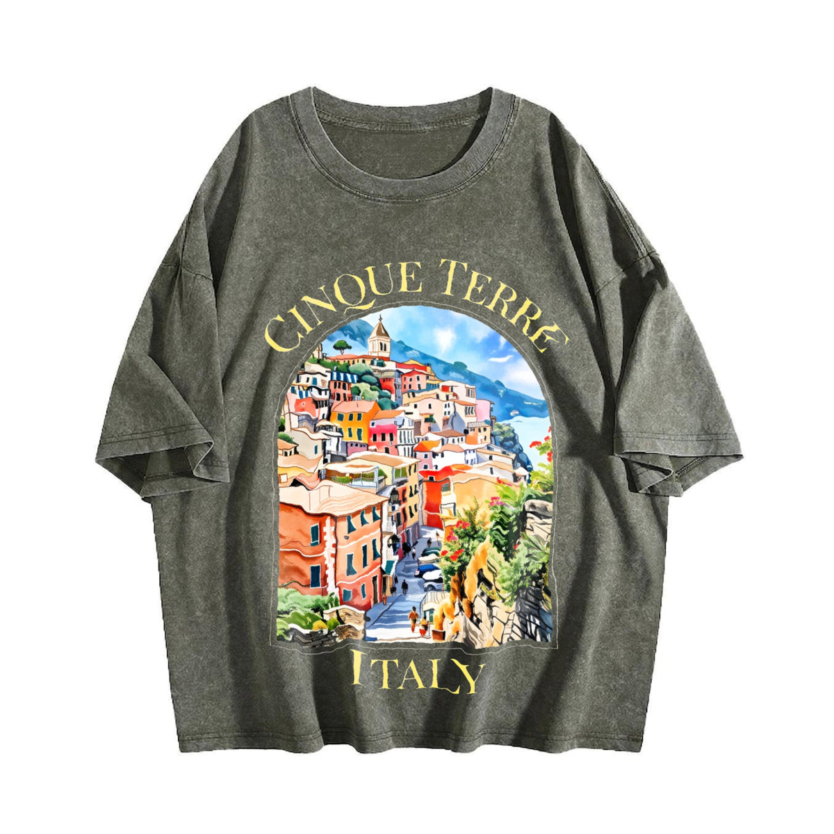 Cinque Terre Italy Vintage Washed T-Shirt product image 4