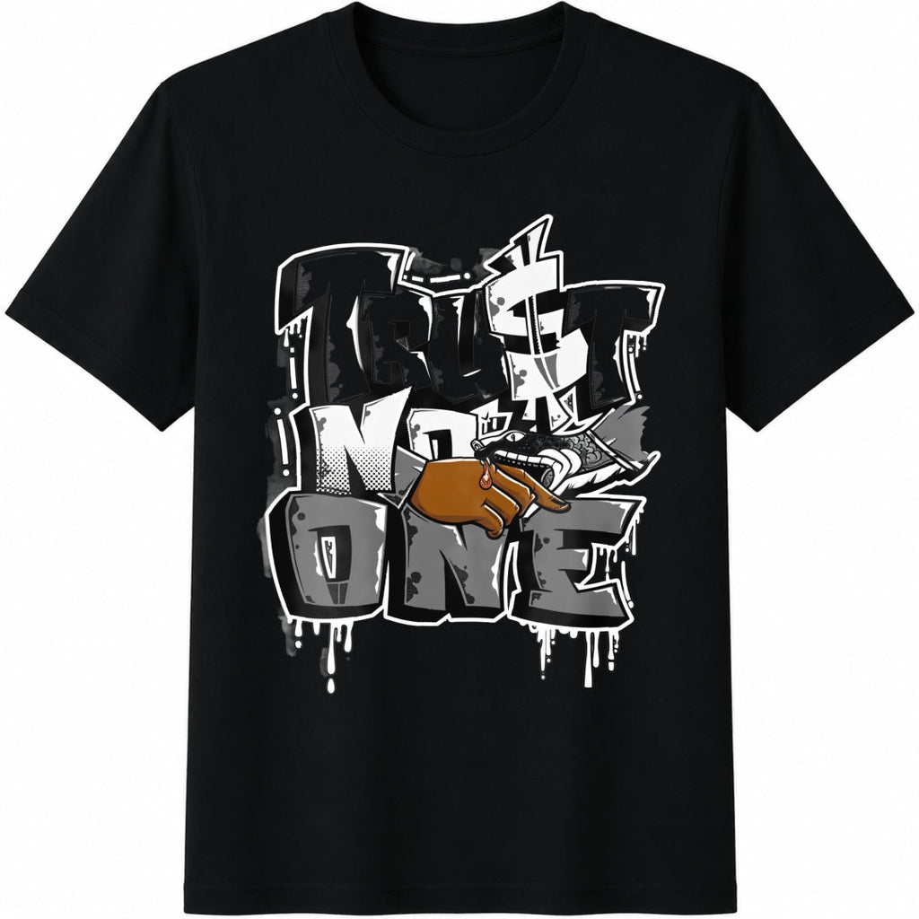 Trust No One Distred Graffiti Cotton T-Shirt product image 1