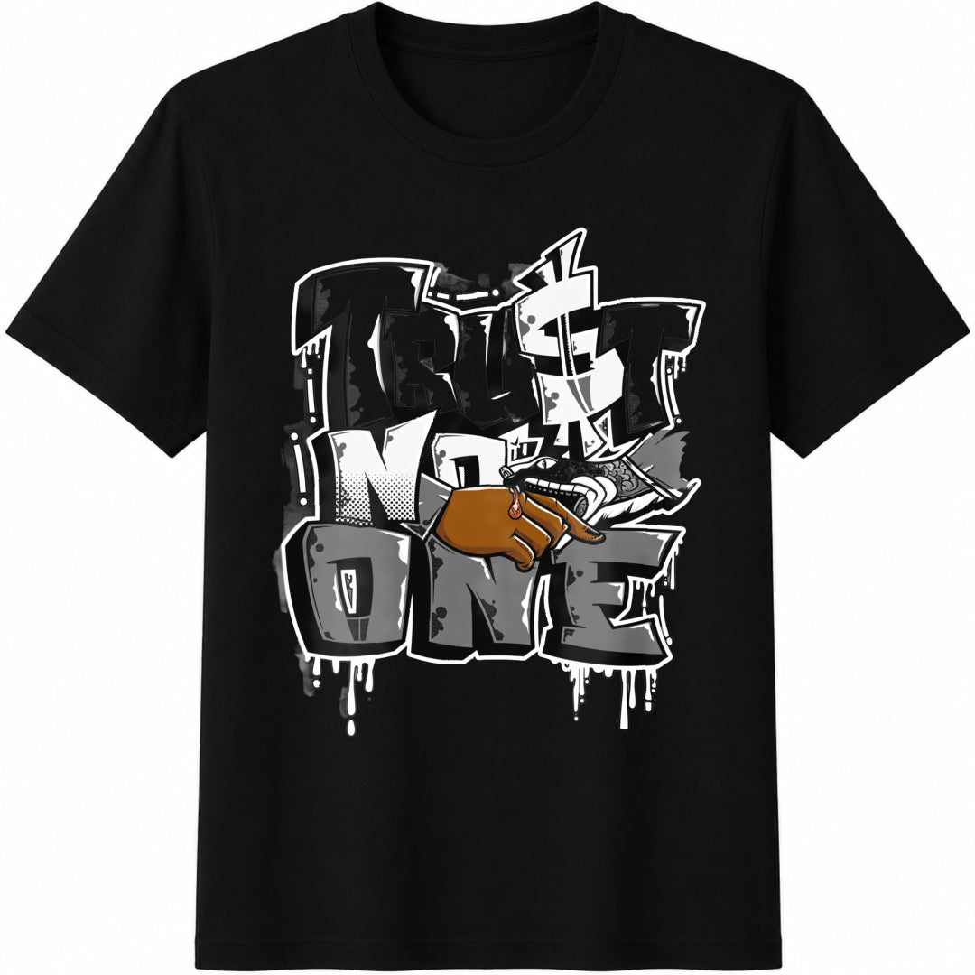 Trust No One Distred Graffiti Cotton T-Shirt product image 1
