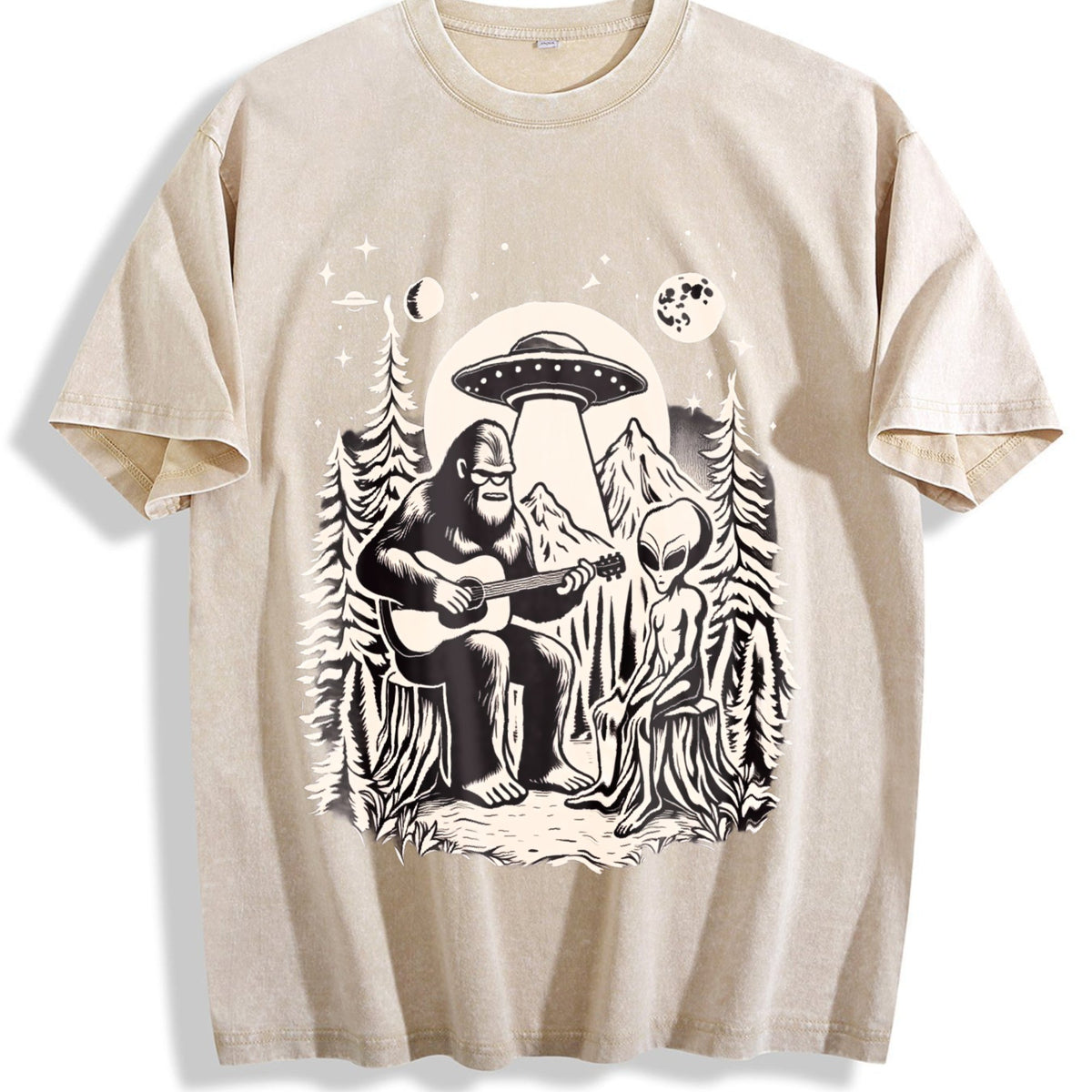 Bigfoot Playing Guitar With Alien And UFO 90s Vintage product image 1