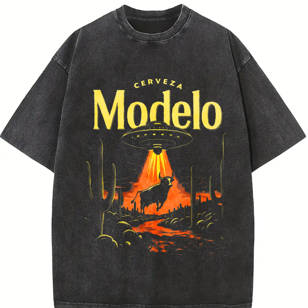 American-beer 'cerveza Modelo' UFO Abducting Bull Vintage product image 2